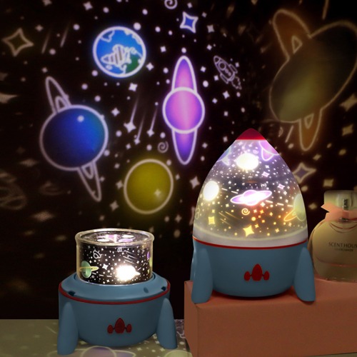 리프팀 LED 빙글빔 로켓 무드등 취침등 유아 수면등 아이방 우주 별자리 달 수유등 무지개 신생아