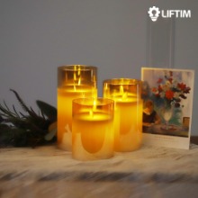 리프팀 LED 초 양초 촛불 티라이트 글라스 캔들 10cm